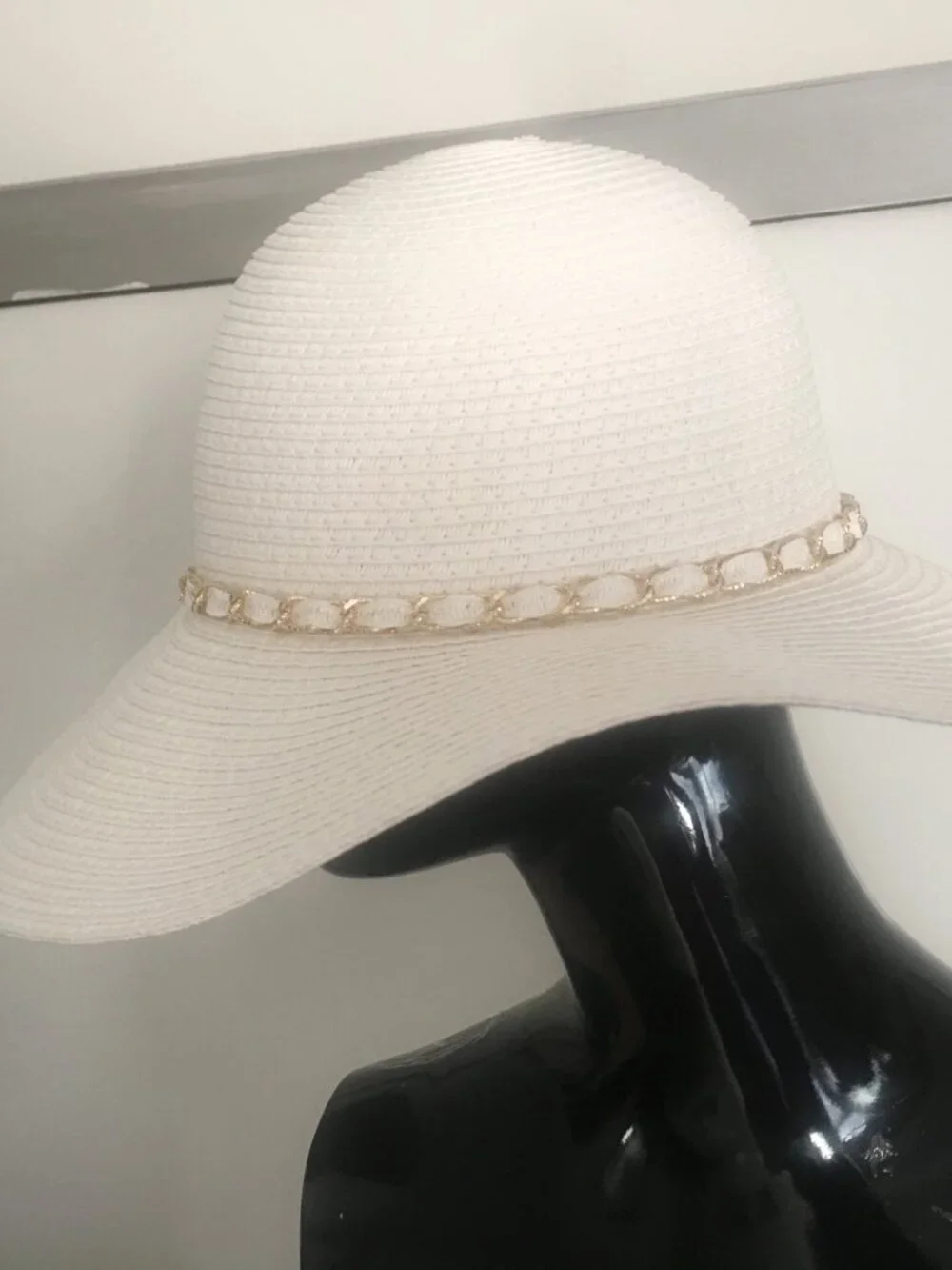 Unbranded 100% Paper straw white wide brim hat